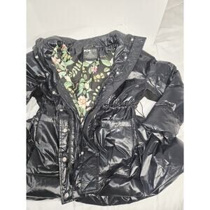 Popflex Pearl Peplum Puffer Jacket Coat in Black M Woman Winter Gear Outdoor